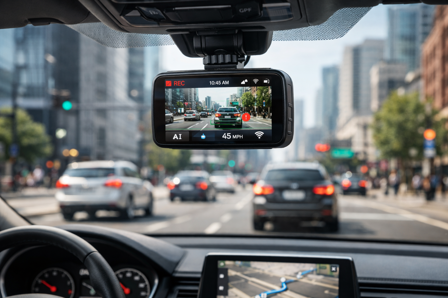 AI dashcam in urban traffic